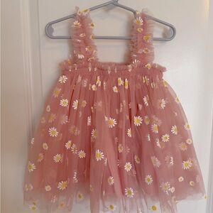 Tutu tulle baby dress with sunflowers